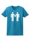 Gay Men Holding Hands Symbol Womens Dark T-Shirt-TooLoud-Turquoise-X-Small-Davson Sales