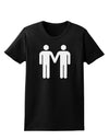 Gay Men Holding Hands Symbol Womens Dark T-Shirt-TooLoud-Black-X-Small-Davson Sales