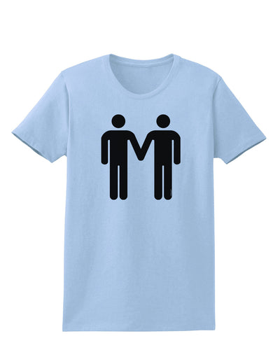 Gay Men Holding Hands Symbol Womens T-Shirt-Womens T-Shirt-TooLoud-Light-Blue-X-Small-Davson Sales