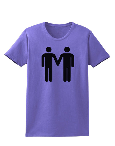 Gay Men Holding Hands Symbol Womens T-Shirt-Womens T-Shirt-TooLoud-Violet-X-Small-Davson Sales