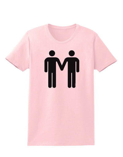 Gay Men Holding Hands Symbol Womens T-Shirt-Womens T-Shirt-TooLoud-PalePink-X-Small-Davson Sales