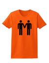 Gay Men Holding Hands Symbol Womens T-Shirt-Womens T-Shirt-TooLoud-Orange-X-Small-Davson Sales