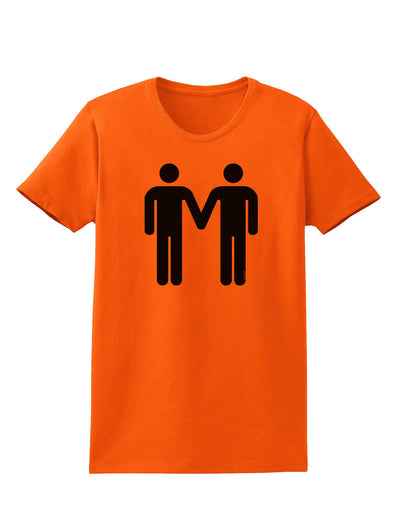 Gay Men Holding Hands Symbol Womens T-Shirt-Womens T-Shirt-TooLoud-Orange-X-Small-Davson Sales