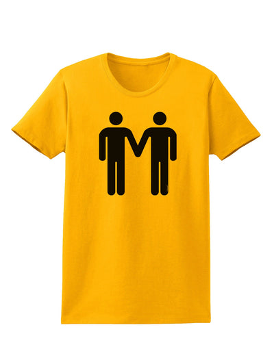 Gay Men Holding Hands Symbol Womens T-Shirt-Womens T-Shirt-TooLoud-Gold-X-Small-Davson Sales