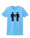 Gay Men Holding Hands Symbol Womens T-Shirt-Womens T-Shirt-TooLoud-Aquatic-Blue-X-Small-Davson Sales