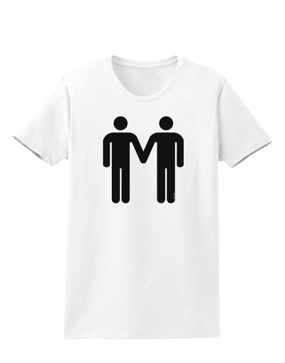 Gay Men Holding Hands Symbol Womens T-Shirt-Womens T-Shirt-TooLoud-White-X-Small-Davson Sales