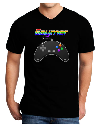 Gaymer Color Adult Dark V-Neck T-Shirt-Mens V-Neck T-Shirt-TooLoud-Black-Small-Davson Sales