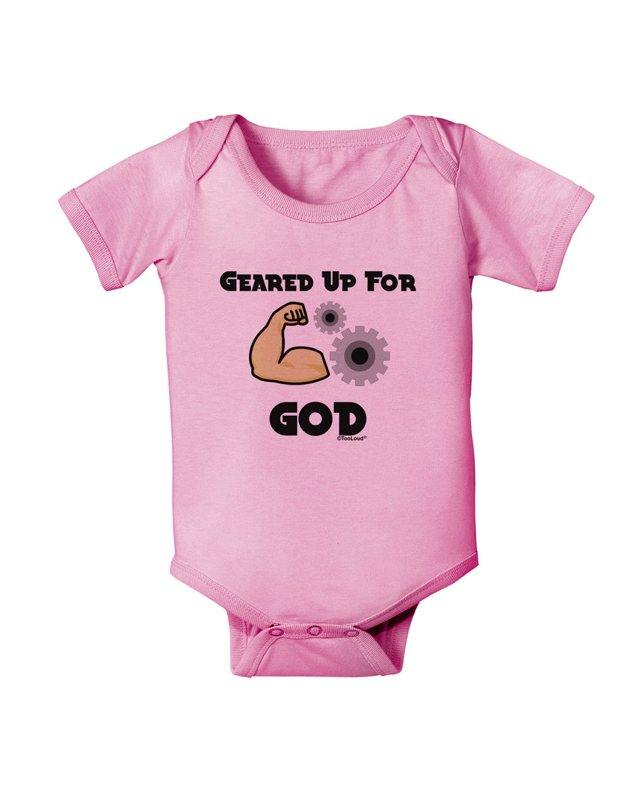 Geared Up For God Baby Romper Bodysuit by TooLoud-TooLoud-White-06-Months-Davson Sales