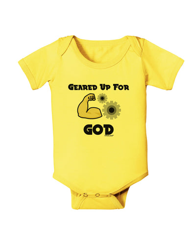 Geared Up For God Baby Romper Bodysuit by TooLoud-TooLoud-Yellow-06-Months-Davson Sales