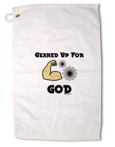 Geared Up For God Premium Cotton Golf Towel - 16 x 25 inch by TooLoud-Golf Towel-TooLoud-16x25"-Davson Sales