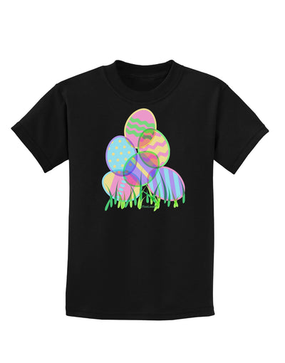 Gel Look Easter Eggs Childrens Dark T-Shirt-Childrens T-Shirt-TooLoud-Black-X-Small-Davson Sales