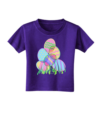 Gel Look Easter Eggs Toddler T-Shirt Dark-Toddler T-Shirt-TooLoud-Purple-2T-Davson Sales
