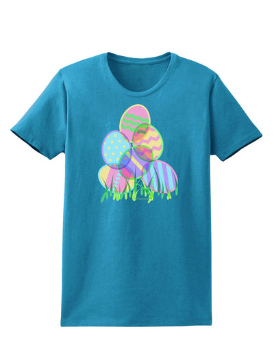 Gel Look Easter Eggs Womens Dark T-Shirt-TooLoud-Turquoise-X-Small-Davson Sales