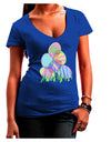 Gel Look Easter Eggs Womens V-Neck Dark T-Shirt-Womens V-Neck T-Shirts-TooLoud-Royal-Blue-Juniors Fitted Small-Davson Sales