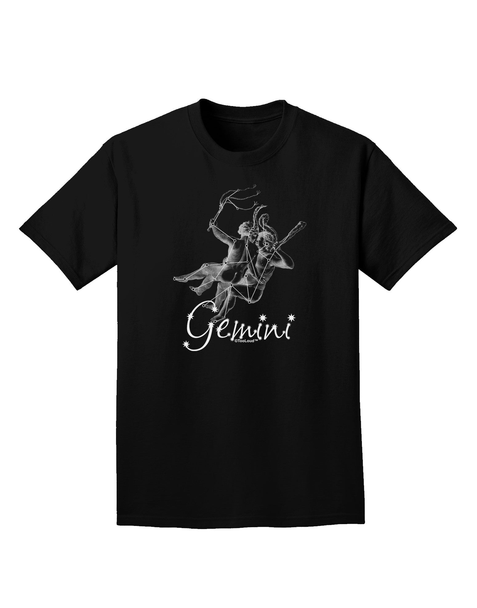 Gemini Constellation Adult Dark T-Shirt-Mens T-Shirt-TooLoud-Black-Small-Davson Sales