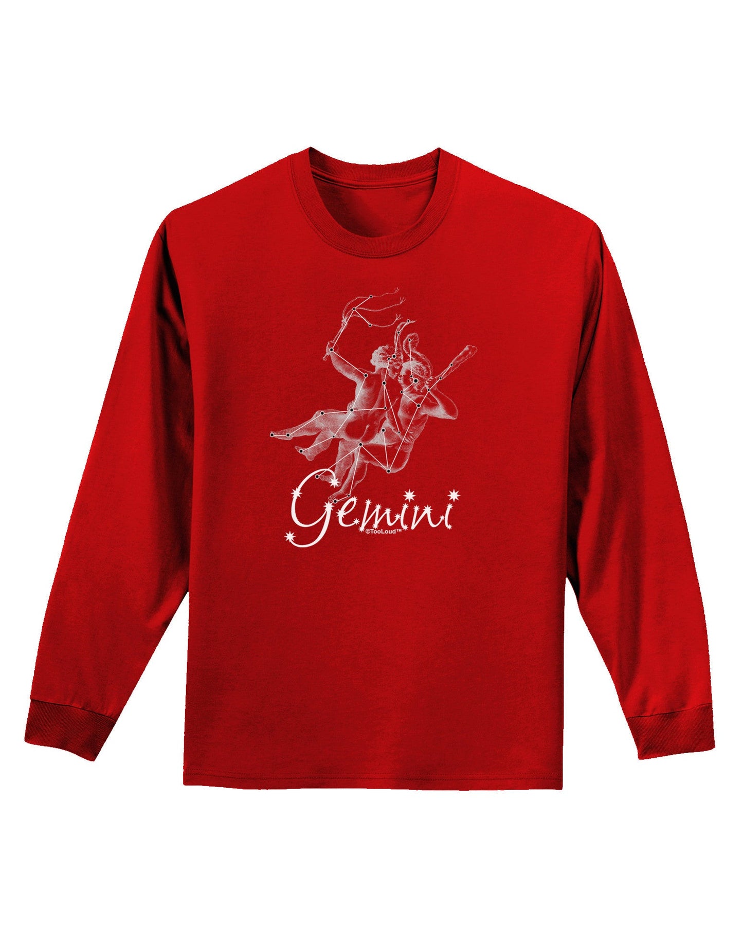 Gemini Constellation Adult Long Sleeve Dark T-Shirt-TooLoud-Red-Small-Davson Sales