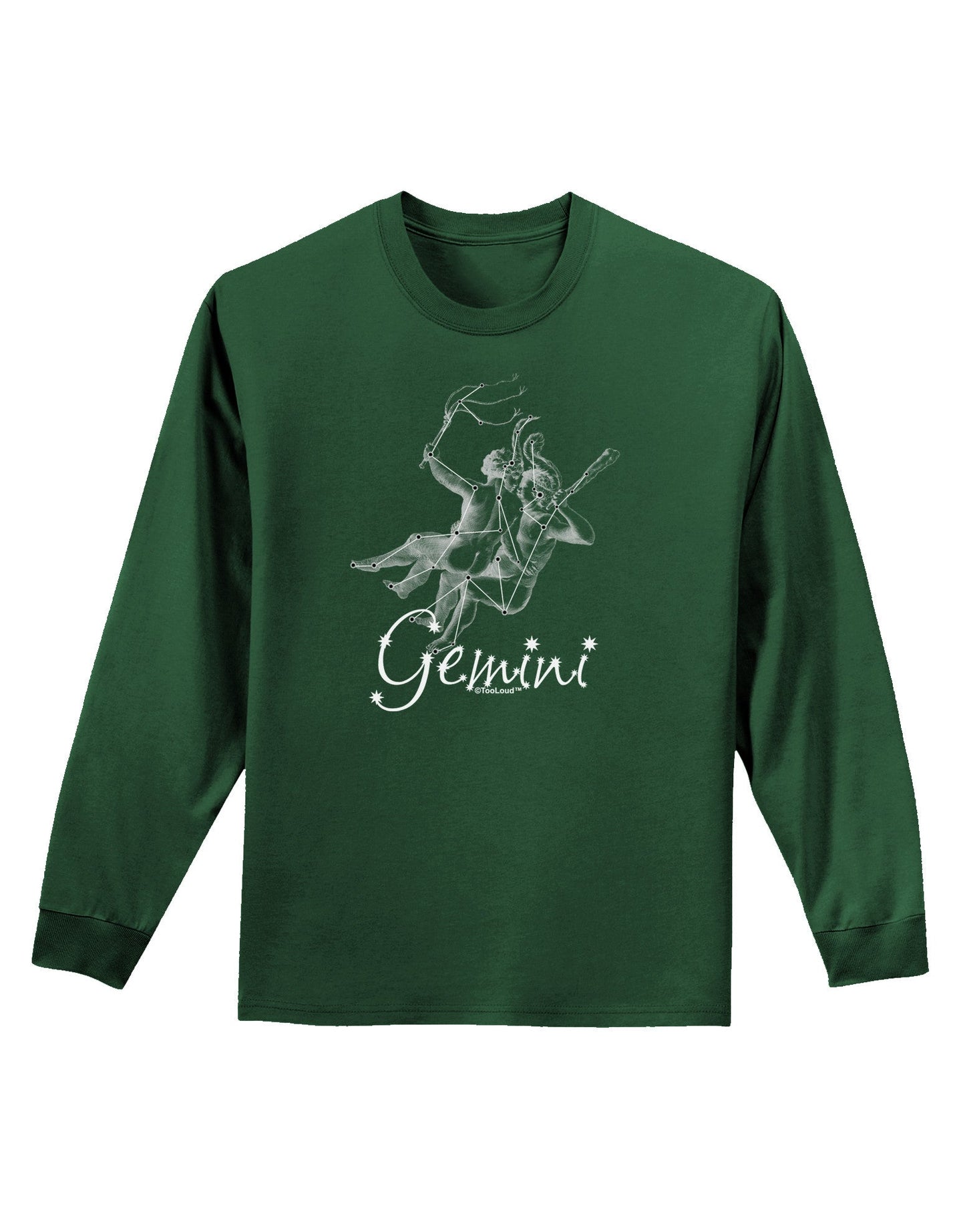 Gemini Constellation Adult Long Sleeve Dark T-Shirt-TooLoud-Dark-Green-Small-Davson Sales