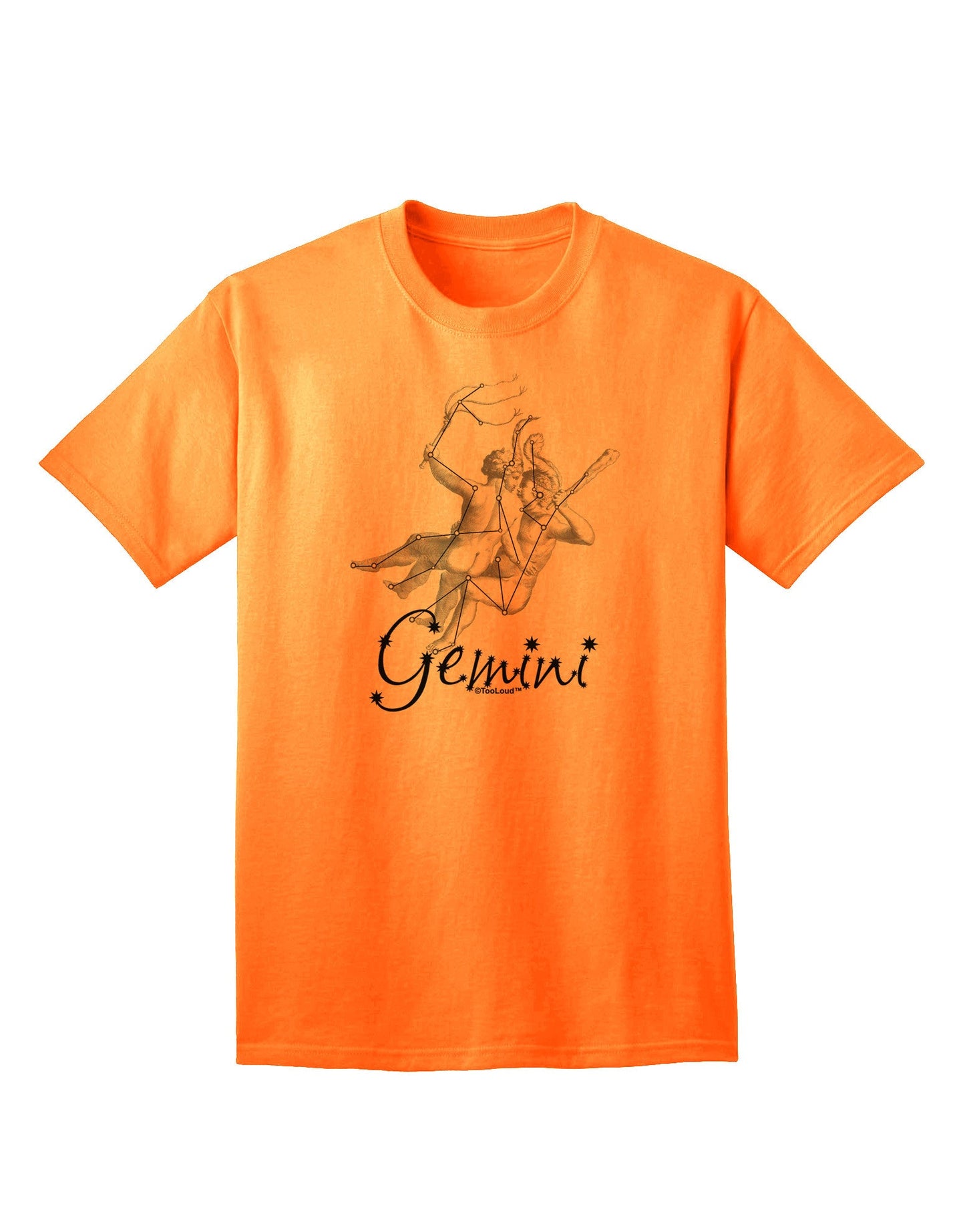 Gemini Constellation Adult T-Shirt-Mens T-Shirt-TooLoud-Neon-Orange-Small-Davson Sales