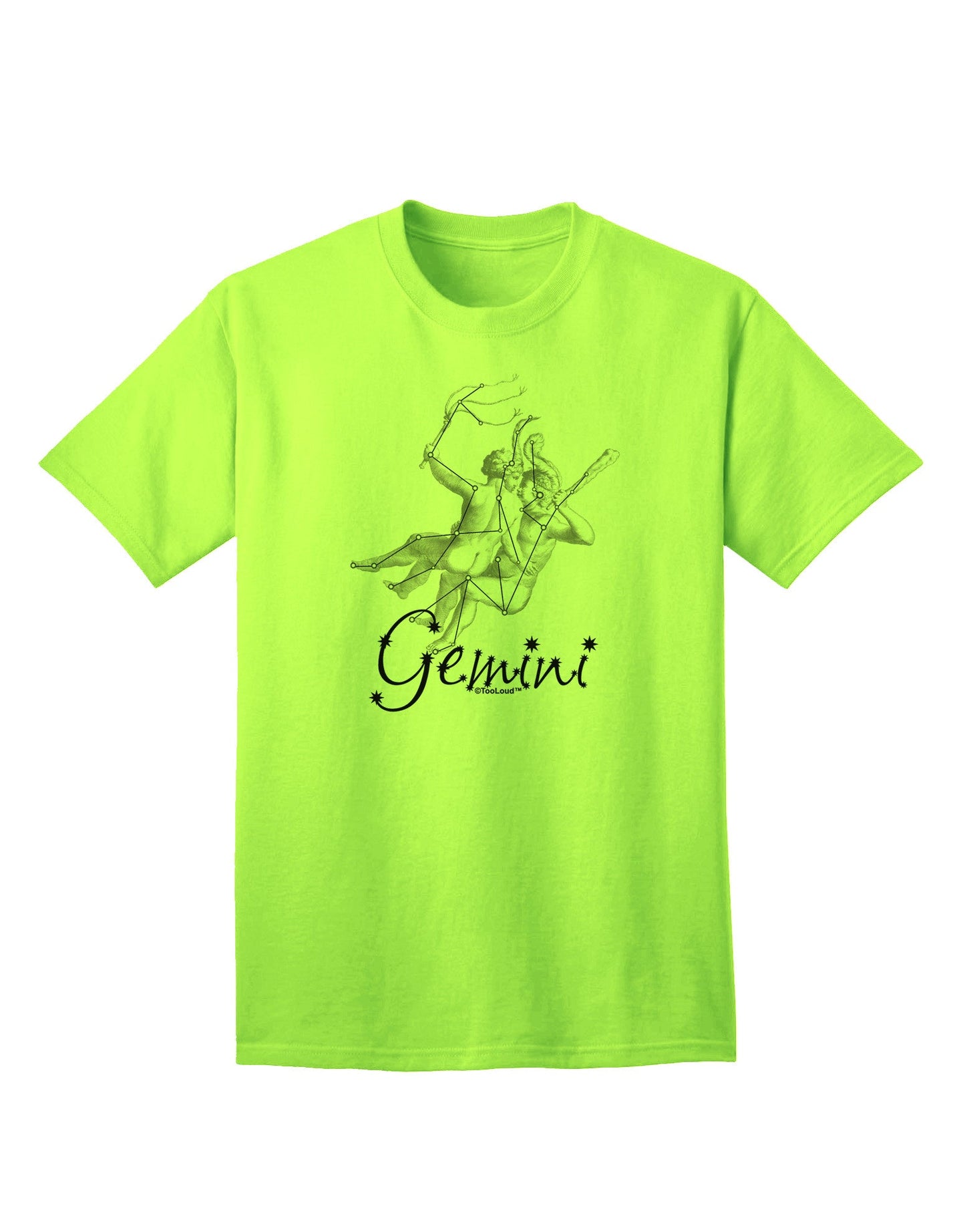 Gemini Constellation Adult T-Shirt-Mens T-Shirt-TooLoud-Neon-Green-Small-Davson Sales