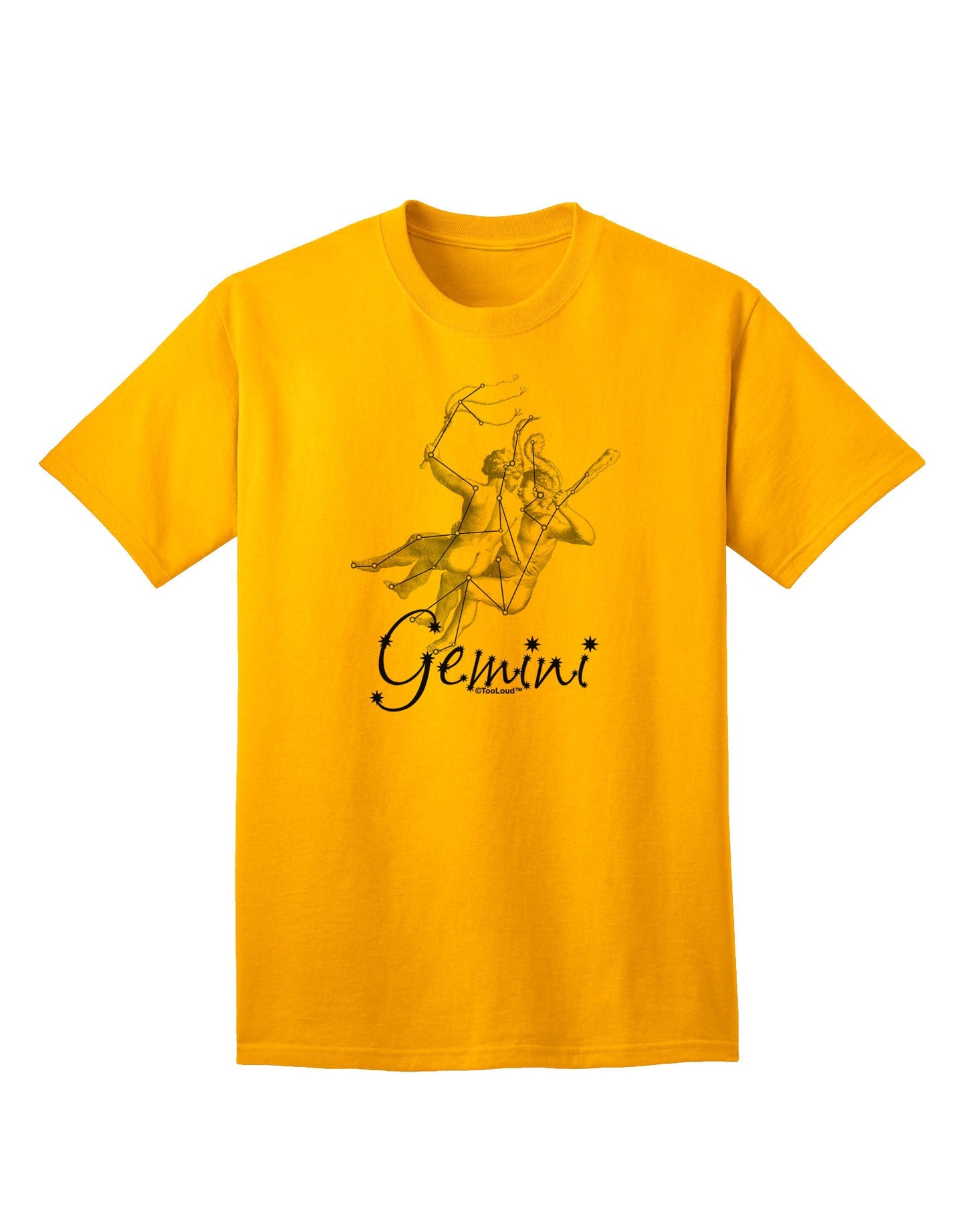 Gemini Constellation Adult T-Shirt-Mens T-Shirt-TooLoud-Gold-Small-Davson Sales