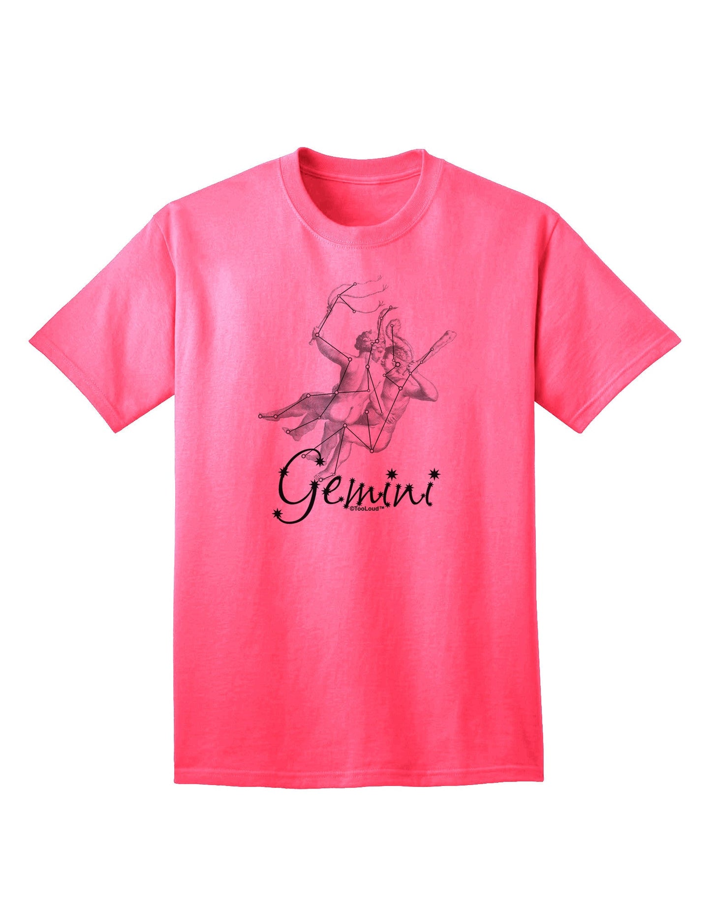 Gemini Constellation Adult T-Shirt-Mens T-Shirt-TooLoud-Neon-Pink-Small-Davson Sales