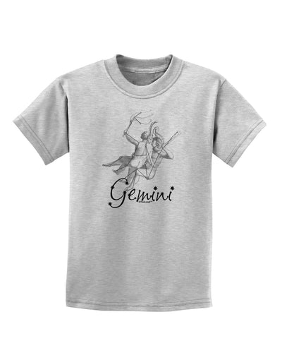 Gemini Constellation Childrens T-Shirt-Childrens T-Shirt-TooLoud-AshGray-X-Small-Davson Sales