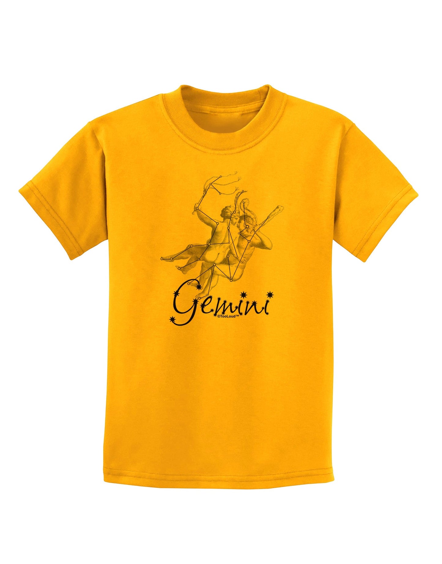 Gemini Constellation Childrens T-Shirt-Childrens T-Shirt-TooLoud-Gold-X-Small-Davson Sales