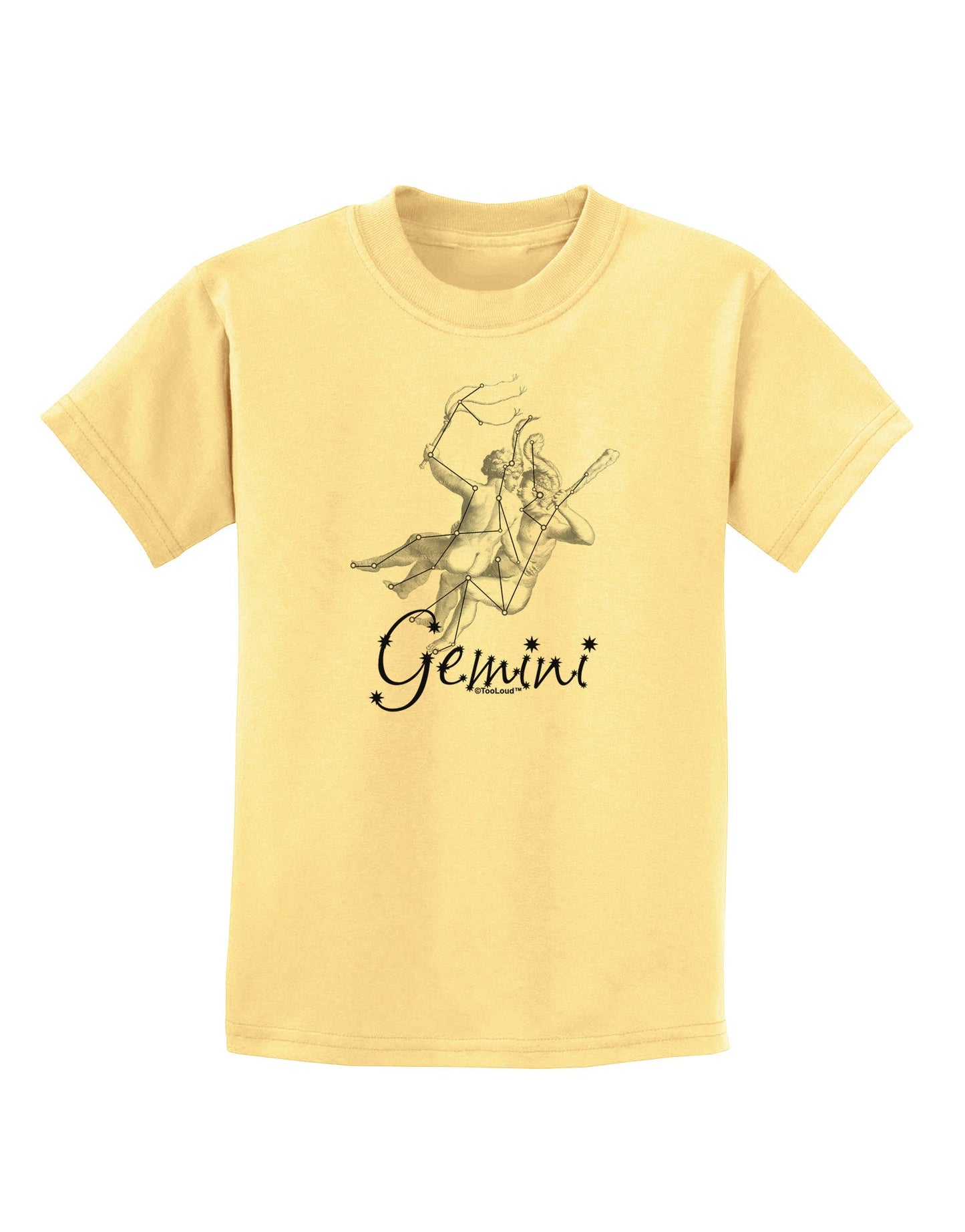 Gemini Constellation Childrens T-Shirt-Childrens T-Shirt-TooLoud-Daffodil-Yellow-X-Small-Davson Sales