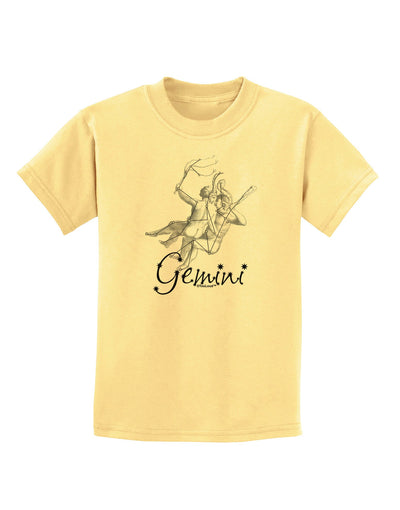 Gemini Constellation Childrens T-Shirt-Childrens T-Shirt-TooLoud-Daffodil-Yellow-X-Small-Davson Sales