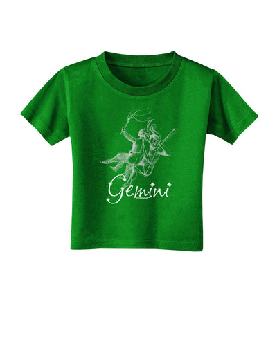 Gemini Constellation Toddler T-Shirt Dark-Toddler T-Shirt-TooLoud-Clover-Green-2T-Davson Sales