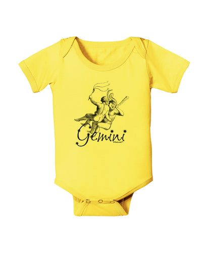 Gemini Illustration Baby Romper Bodysuit-Baby Romper-TooLoud-Yellow-06-Months-Davson Sales