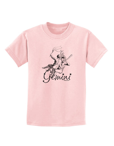 Gemini Illustration Childrens T-Shirt-Childrens T-Shirt-TooLoud-PalePink-X-Small-Davson Sales