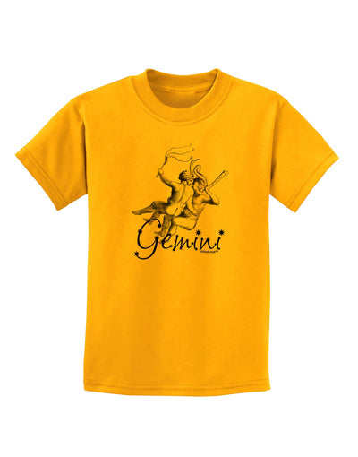 Gemini Illustration Childrens T-Shirt-Childrens T-Shirt-TooLoud-Gold-X-Small-Davson Sales