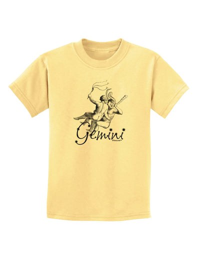 Gemini Illustration Childrens T-Shirt-Childrens T-Shirt-TooLoud-Daffodil-Yellow-X-Small-Davson Sales