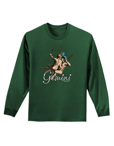 Gemini Illustration Color Adult Long Sleeve Dark T-Shirt-TooLoud-Dark-Green-Small-Davson Sales