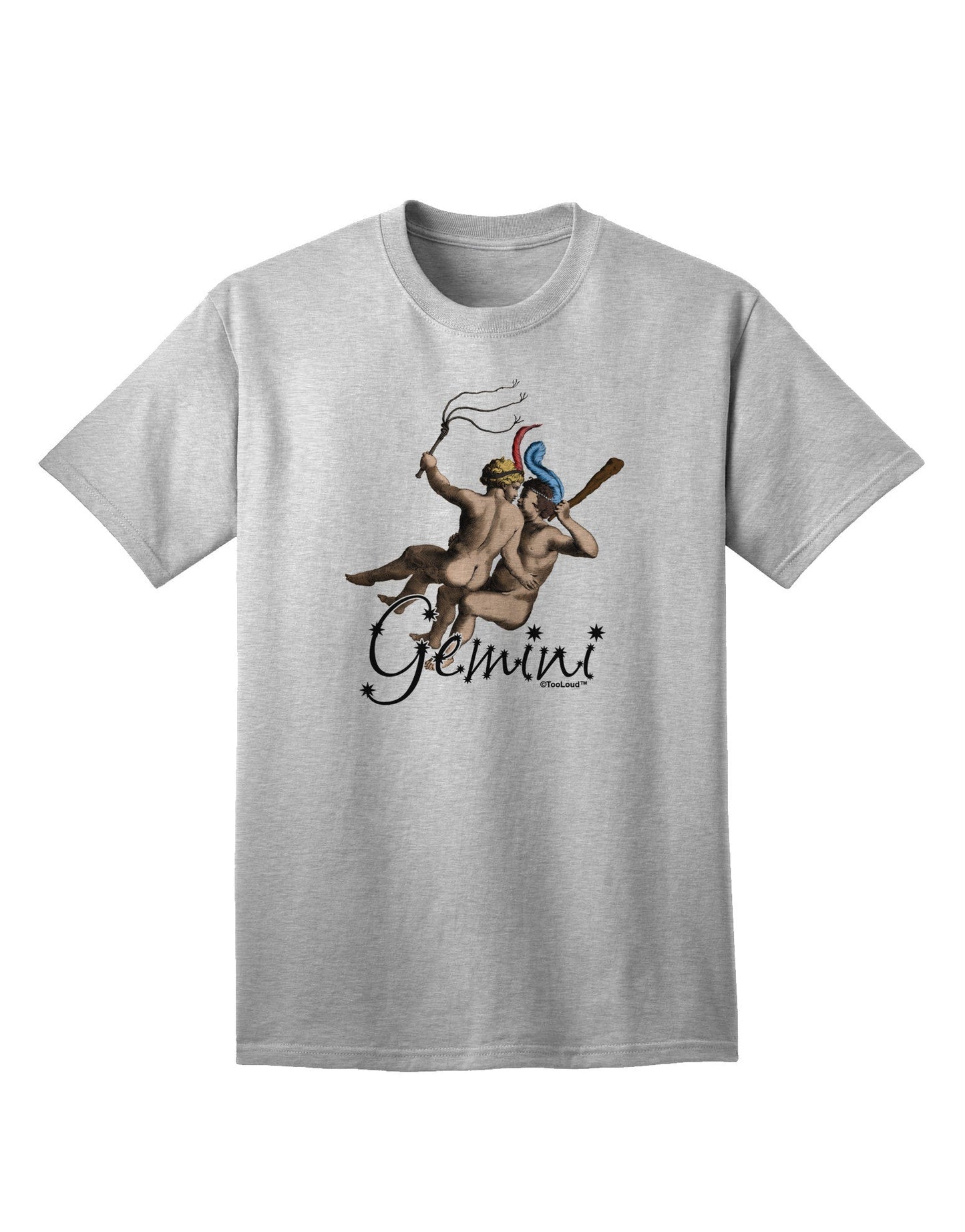 Gemini Illustration Color Adult T-Shirt-Mens T-Shirt-TooLoud-AshGray-Small-Davson Sales