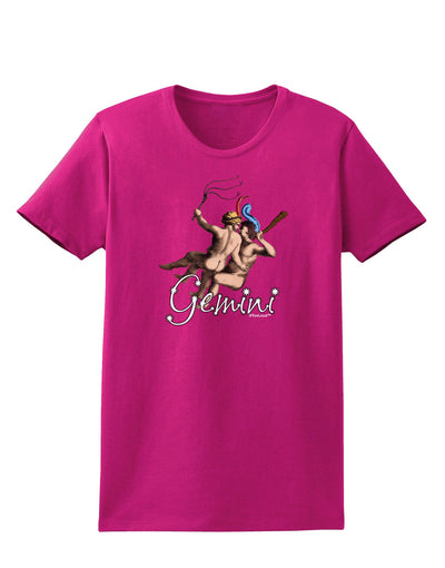 Gemini Illustration Color Womens Dark T-Shirt-TooLoud-Hot-Pink-Small-Davson Sales