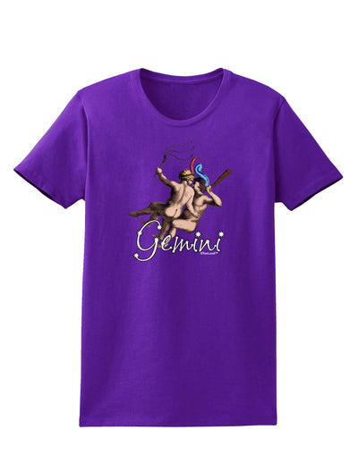 Gemini Illustration Color Womens Dark T-Shirt-TooLoud-Purple-X-Small-Davson Sales