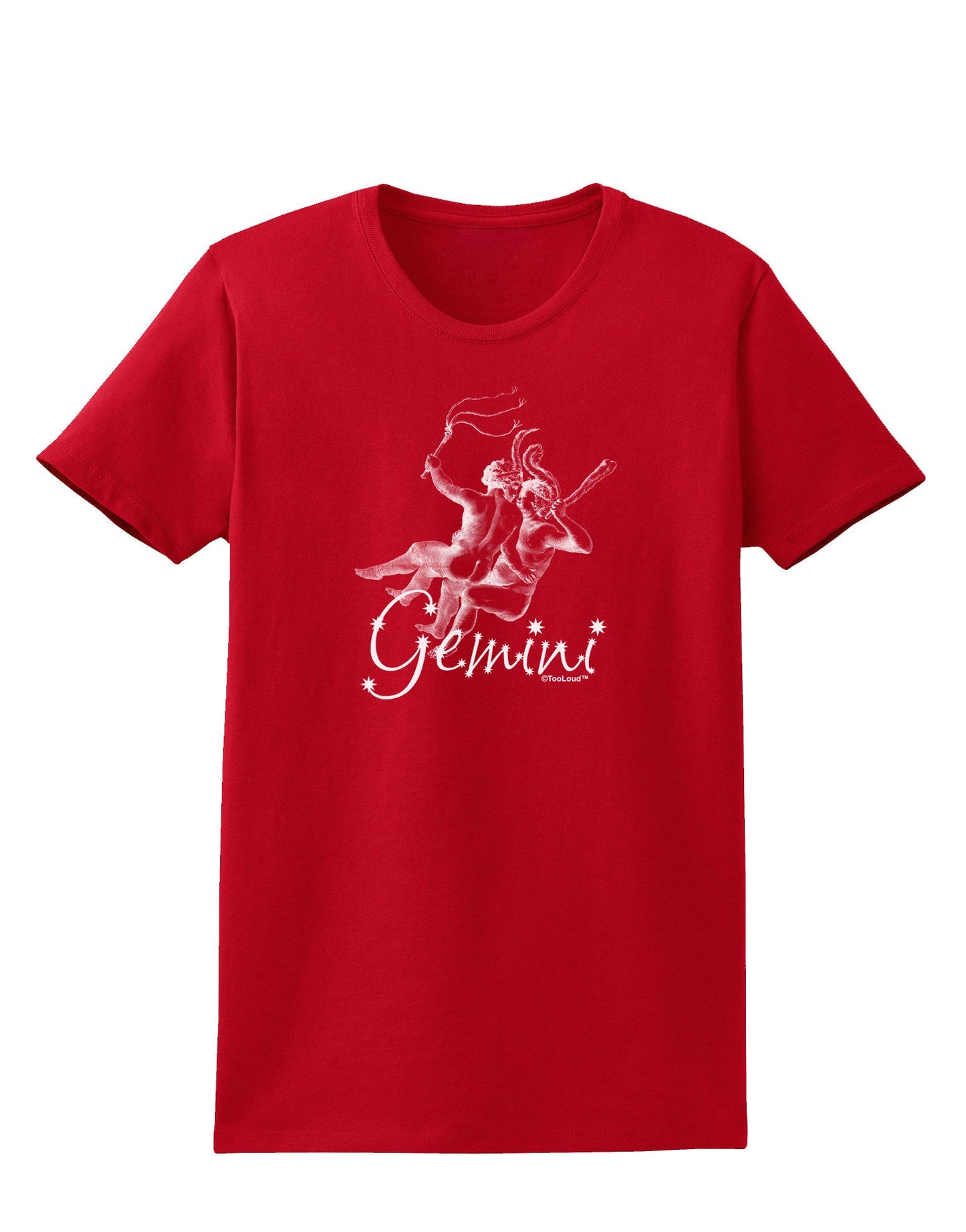 Gemini Illustration Womens Dark T-Shirt-TooLoud-Red-X-Small-Davson Sales