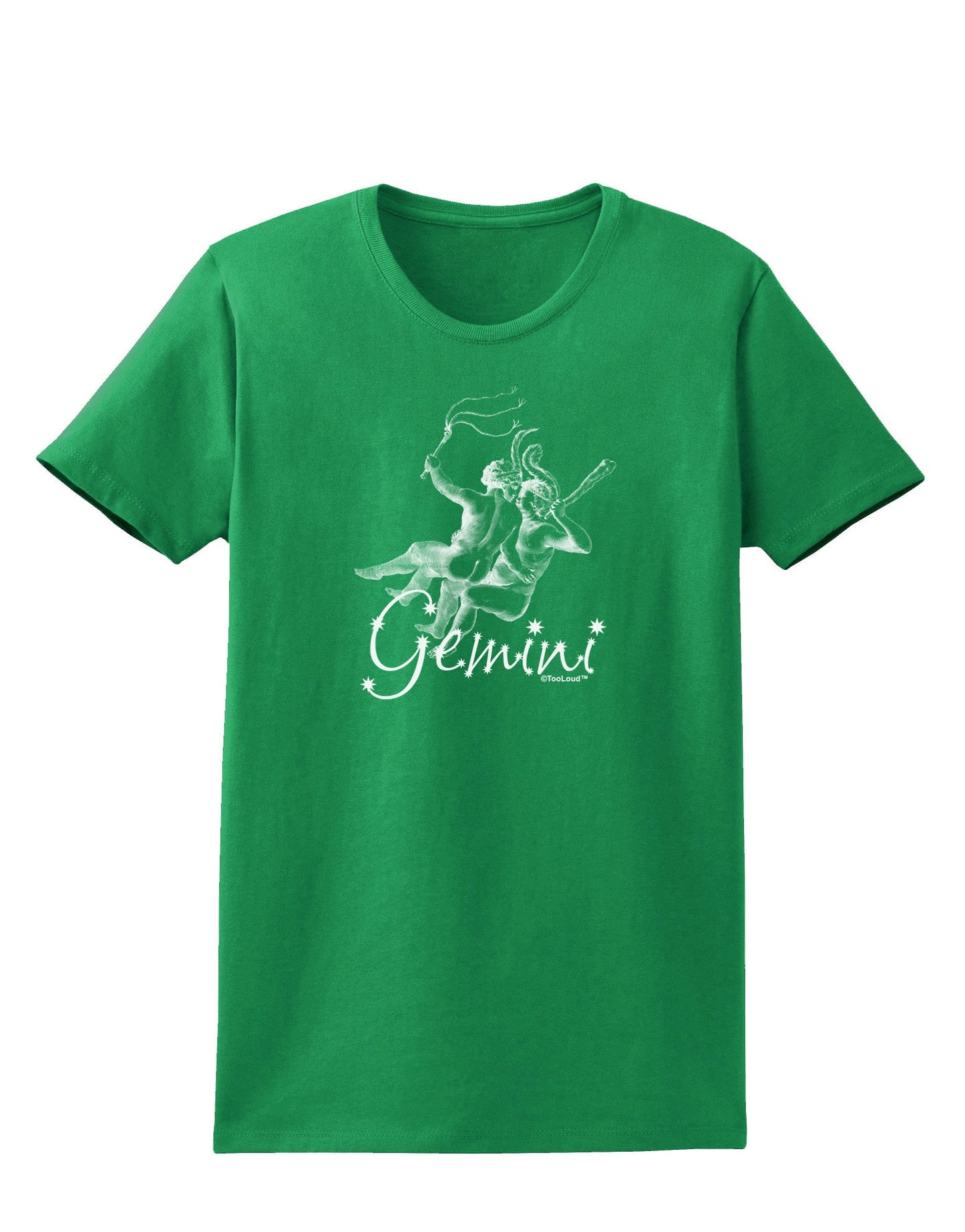 Gemini Illustration Womens Dark T-Shirt-TooLoud-Kelly-Green-X-Small-Davson Sales