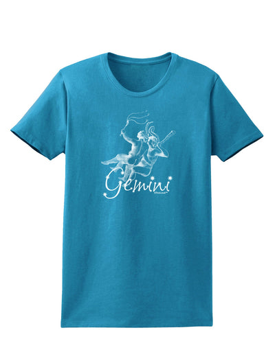 Gemini Illustration Womens Dark T-Shirt-TooLoud-Turquoise-X-Small-Davson Sales