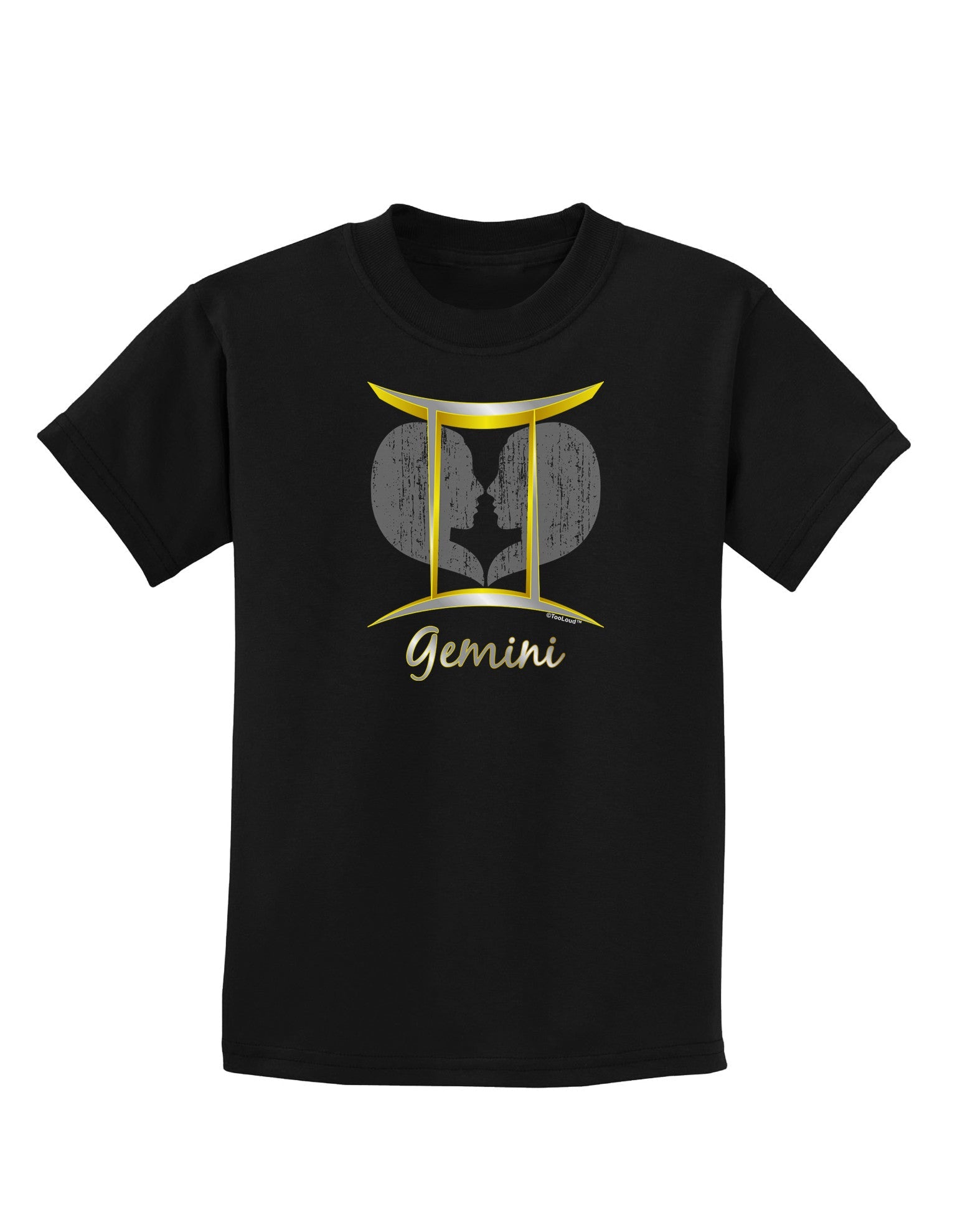 Gemini Symbol Childrens Dark T-Shirt-Childrens T-Shirt-TooLoud-Black-X-Small-Davson Sales