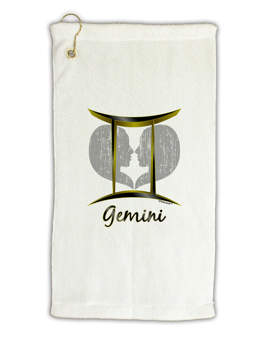 Gemini Symbol Micro Terry Gromet Golf Towel 16 x 25 inch-Golf Towel-TooLoud-White-Davson Sales