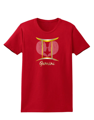 Gemini Symbol Womens Dark T-Shirt-TooLoud-Red-X-Small-Davson Sales