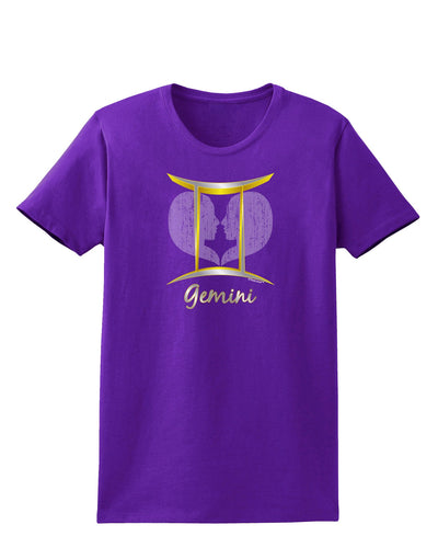 Gemini Symbol Womens Dark T-Shirt-TooLoud-Purple-X-Small-Davson Sales