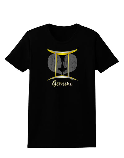 Gemini Symbol Womens Dark T-Shirt-TooLoud-Black-X-Small-Davson Sales