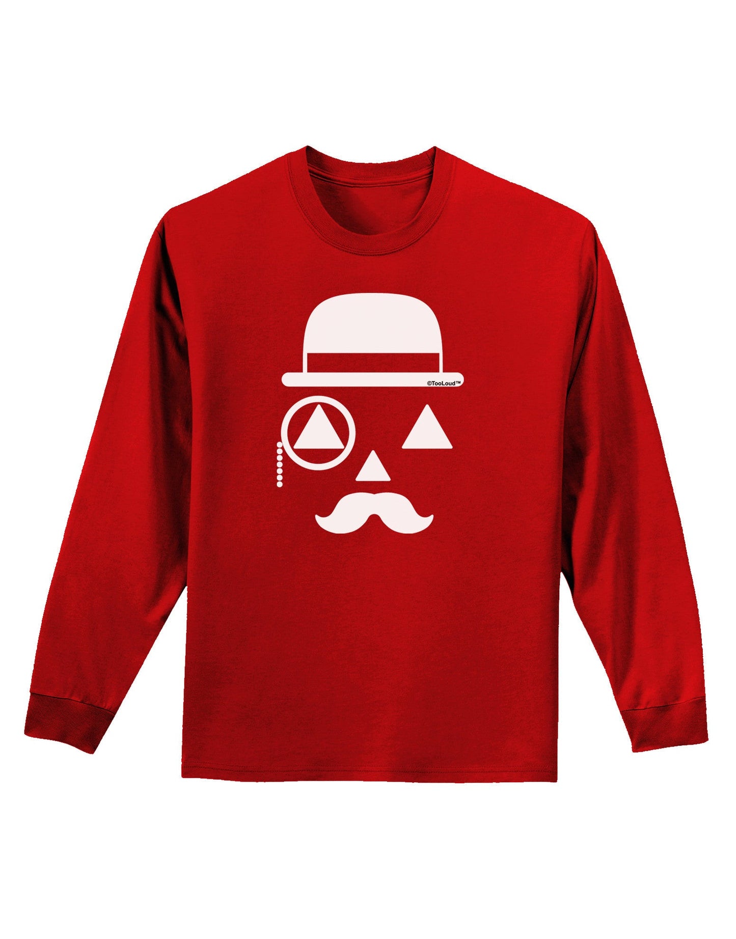 Gentleman Jack-o-lantern Adult Long Sleeve Dark T-Shirt-TooLoud-Red-Small-Davson Sales