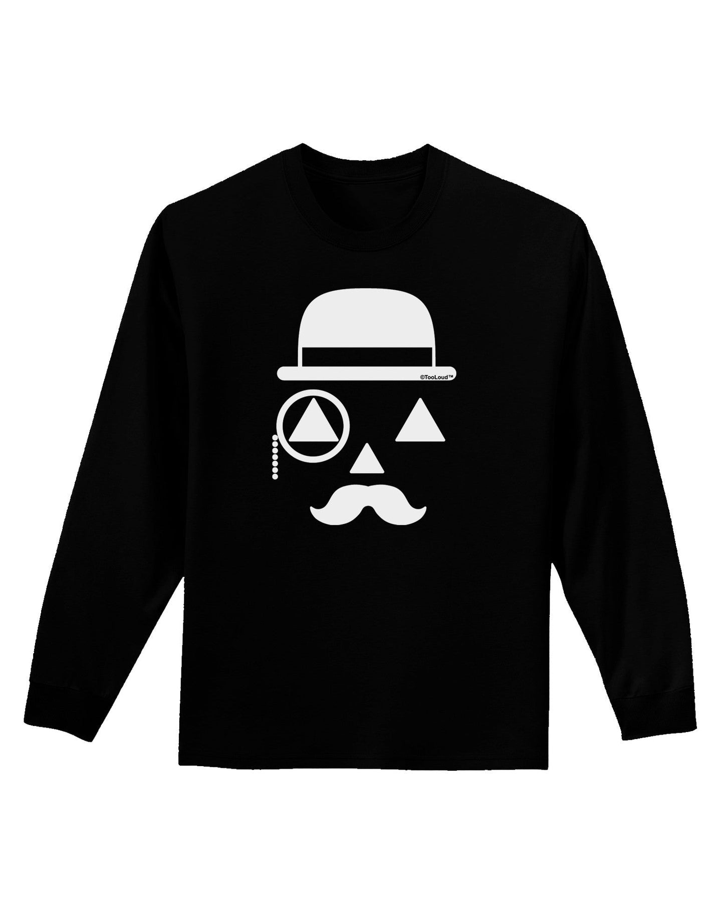 Gentleman Jack-o-lantern Adult Long Sleeve Dark T-Shirt-TooLoud-Black-Small-Davson Sales