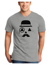 Gentleman Jack-o-lantern Adult V-Neck T-shirt-Mens V-Neck T-Shirt-TooLoud-HeatherGray-Small-Davson Sales