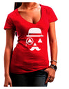 Gentleman Jack-o-lantern Juniors V-Neck Dark T-Shirt-Womens V-Neck T-Shirts-TooLoud-Red-Juniors Fitted Small-Davson Sales